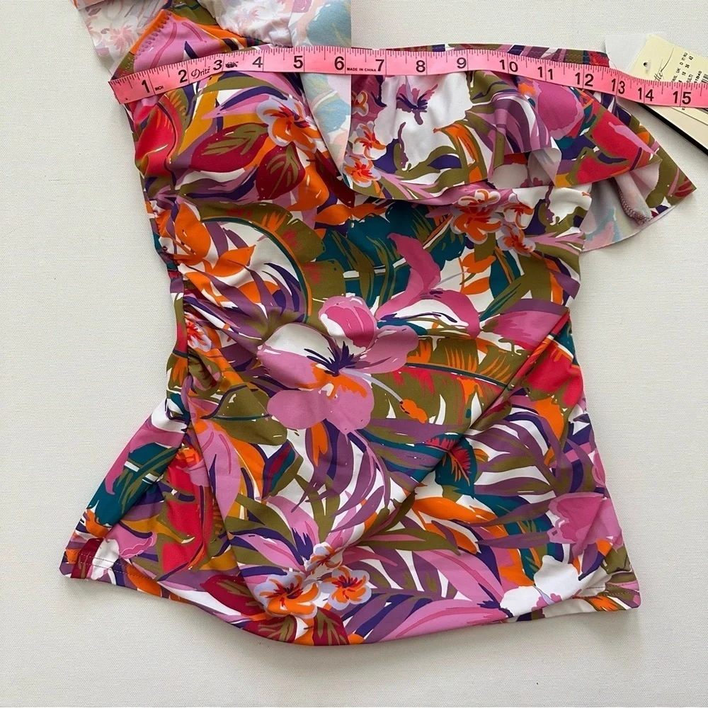 Profile by Gottex Women's One Shoulder Tropikaia Tankini Size 8